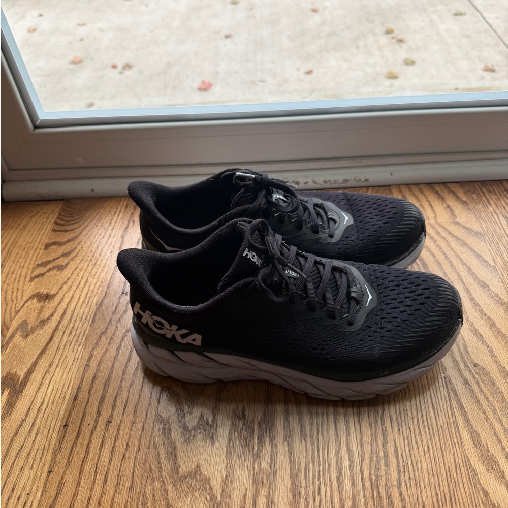 Hoka Black and Gray Athletic Shoes